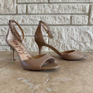 Sam Edelman ankle strap nude sandals, 2.5 inch heels